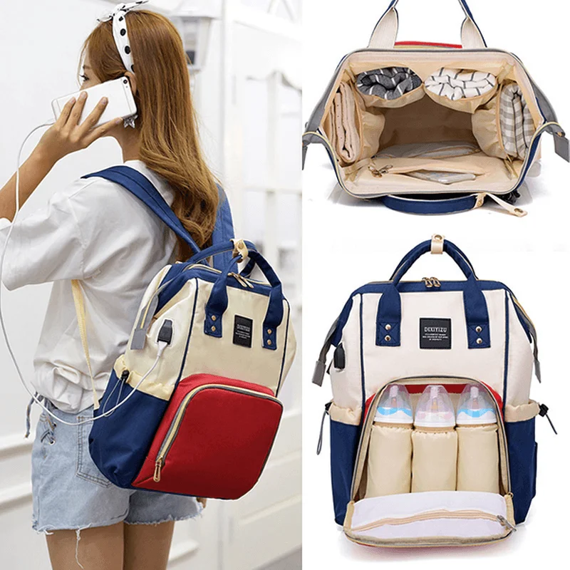 Large Capacity Diaper Bag Mommy Handbag Shoulder Bag Backpack for Women