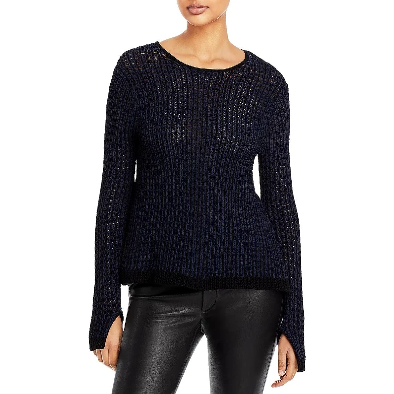 3.1 Phillip Lim Womens Woven HiiLow Crewneck Sweater