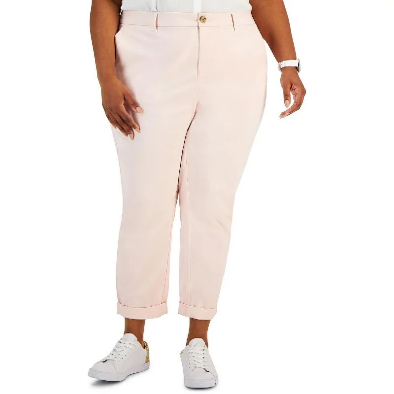 Plus Hampton Womens High Rise Straight Leg Chino Pants