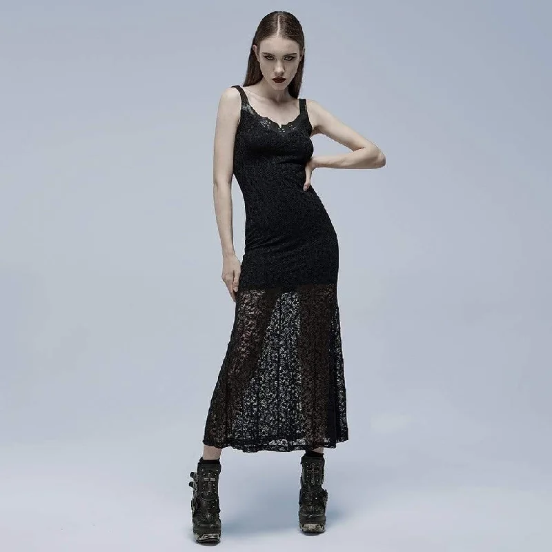 Women's Gothic Mesh Splice Slip Dress