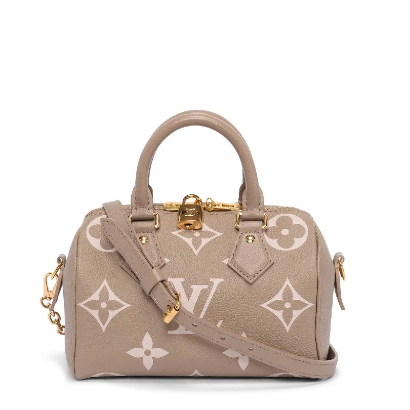 Louis Vuitton Tourterelle & Creme Empreinte Speedy Bandouliere 20