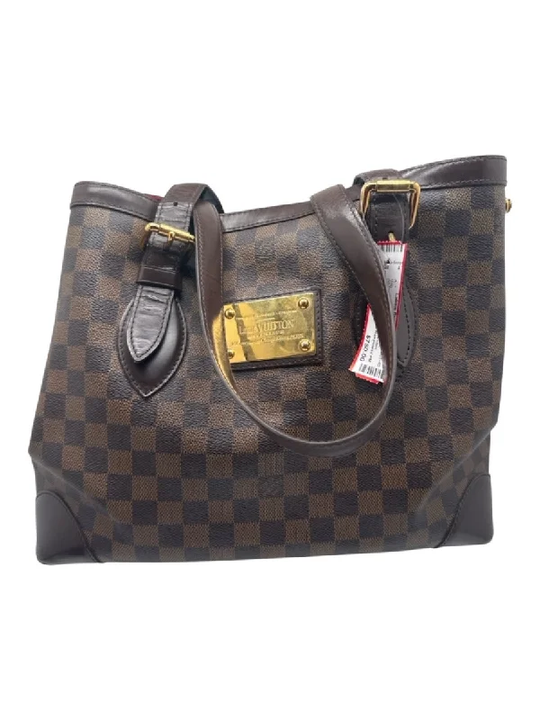 Louis Vuitton Brown Print Leather Gold hardware 2 handles Bag