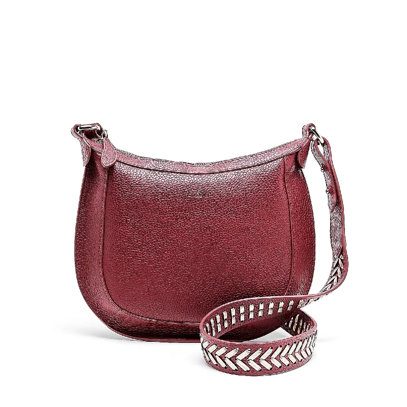 AISLA Woven Strap Crossbody - Burgundy