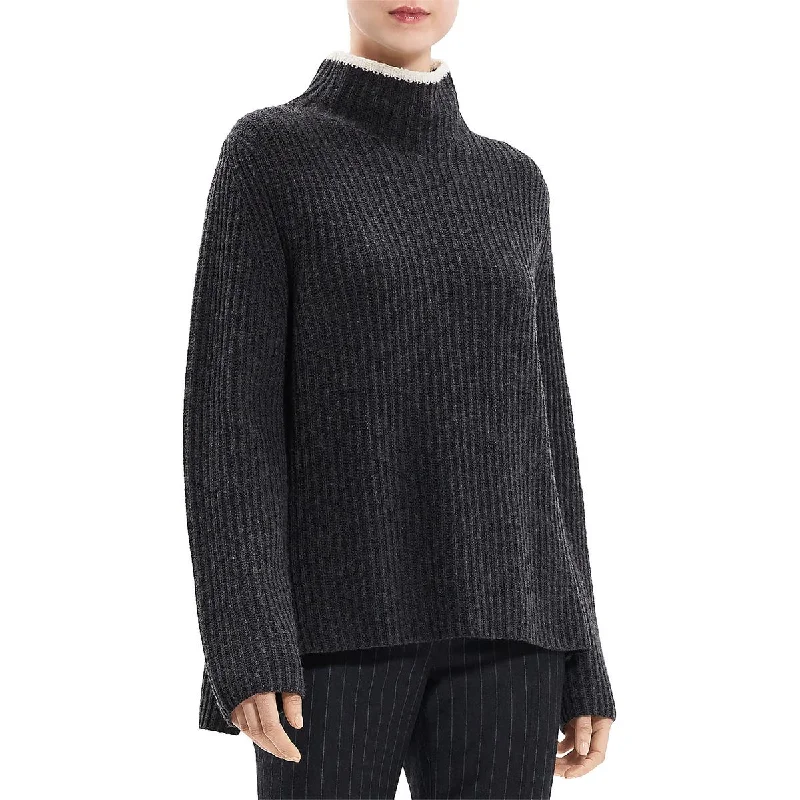 Theory Womens Cashmere Blend Turtle Neck Pullover Sweater