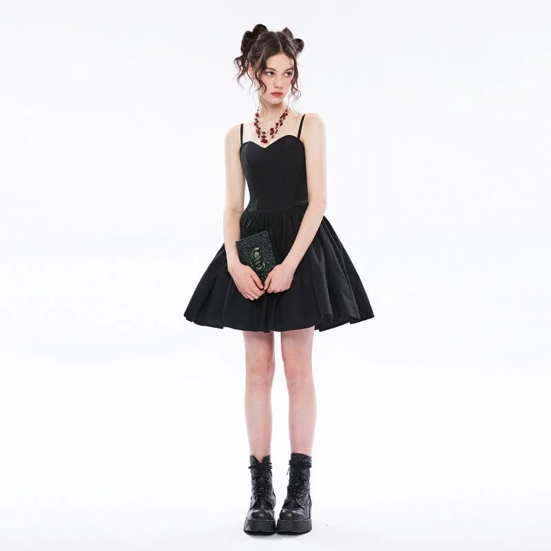 Women's Vintage Punk Black Little Dress