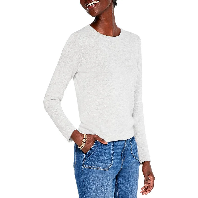 Nic + Zoe Womens Heathered Pullover Crewneck Sweater