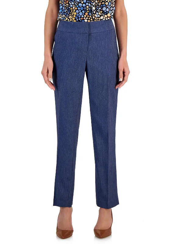 Womens Pleated Office Straight Leg Pants