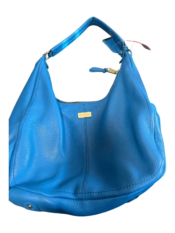 Cole Haan Sky Blue Leather Gold hardware Top Handle Zip closure Bag