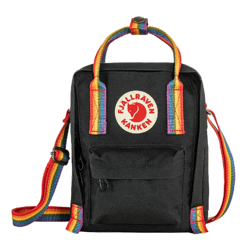 Fjallraven Kanken Rainbow Sling Black-Rainbow Pattern