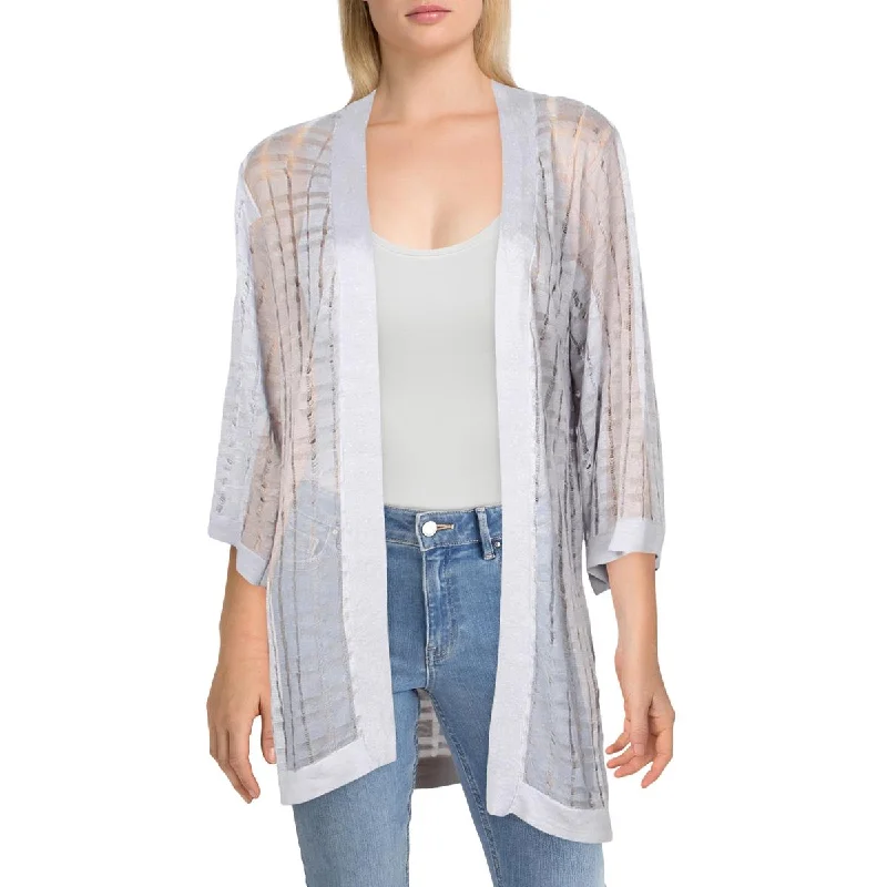 Andrea Jovine Womens Shawl Open Front Cardigan Sweater