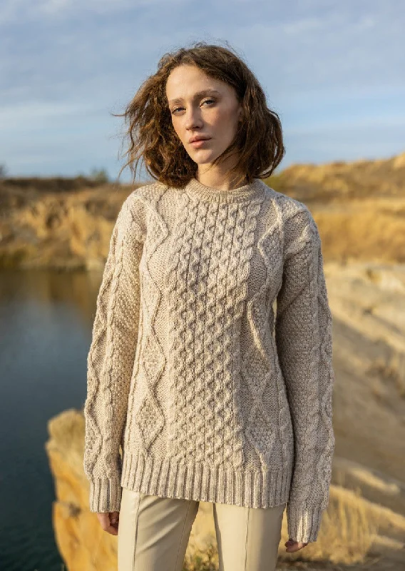 Heavy Weight Aran Sweater | Oatmeal