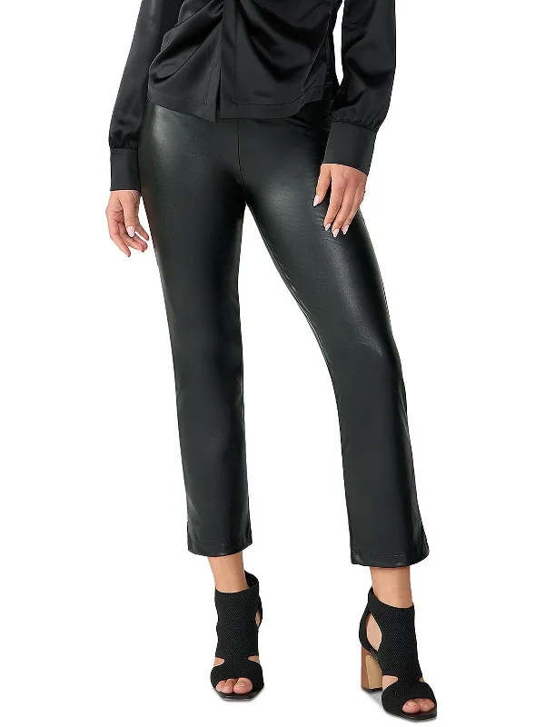 Carnaby Kick Womens Faux Leather Skinny Cropped Pants